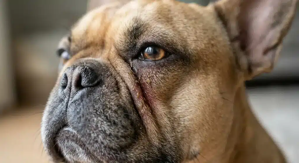 Owner consulting vet for French Bulldog health risks care plan