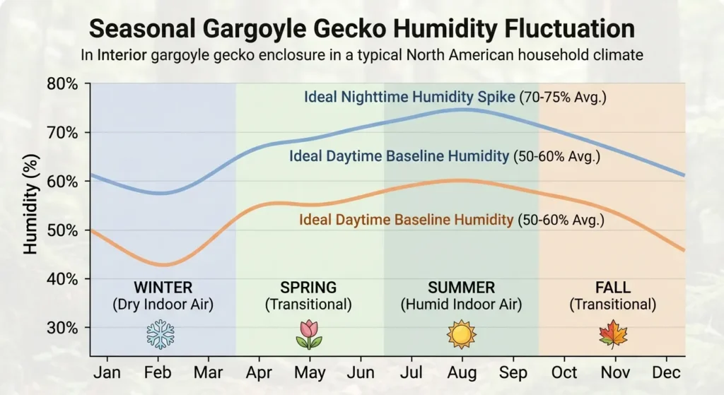 gargoyle gecko humidity requirements chart for shedding and health