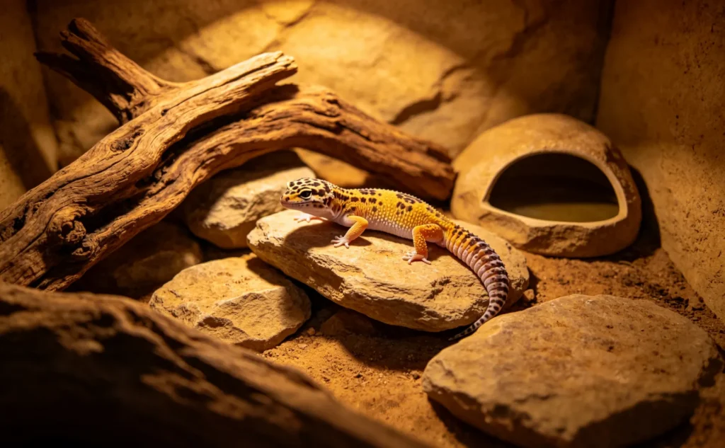 leopard gecko rubbing nose chin stress behavior
