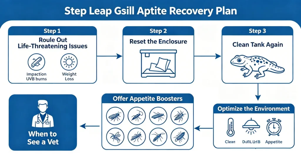5 step recovery plan for leopard gecko not eating