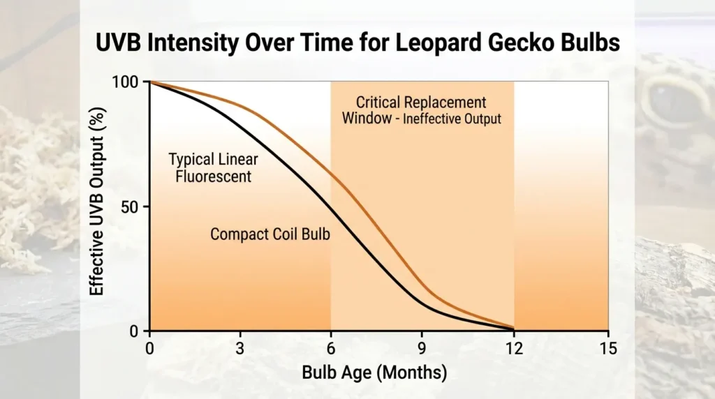 aging UVB bulb causing leopard gecko stuck shed