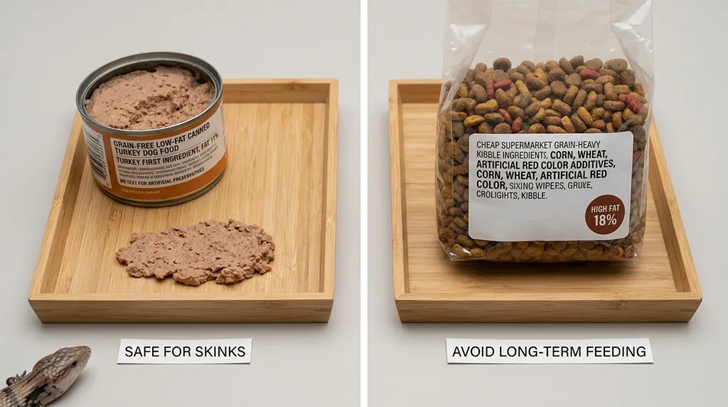 Can blue tongued skinks eat dog food safe vs unsafe dog food formula comparison