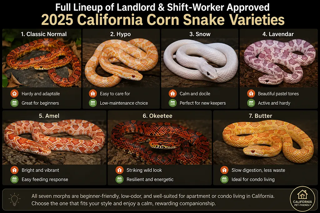 best corn snake morphs for night-shift healthcare workers california apartment enclosure setup