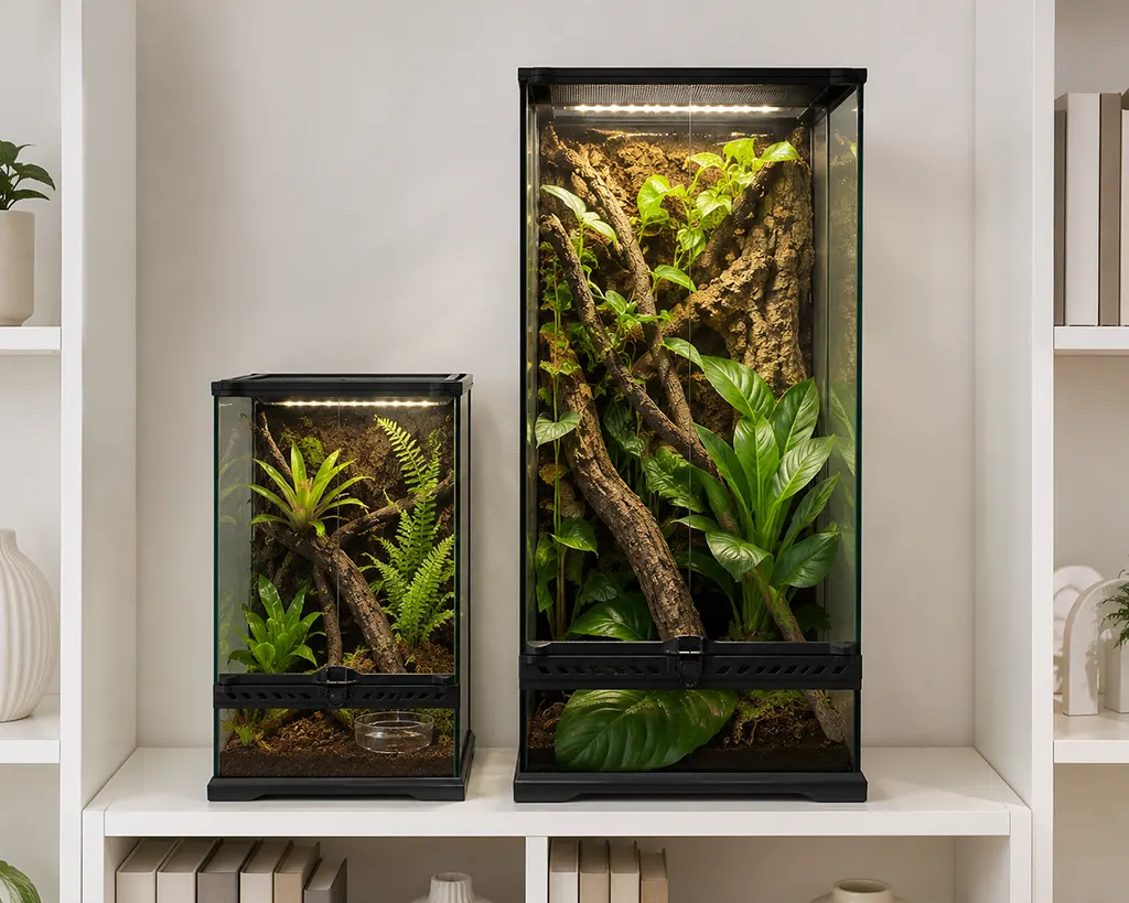 Giant Day Gecko vs Gold Dust Day Gecko minimum enclosure size comparison for beginners