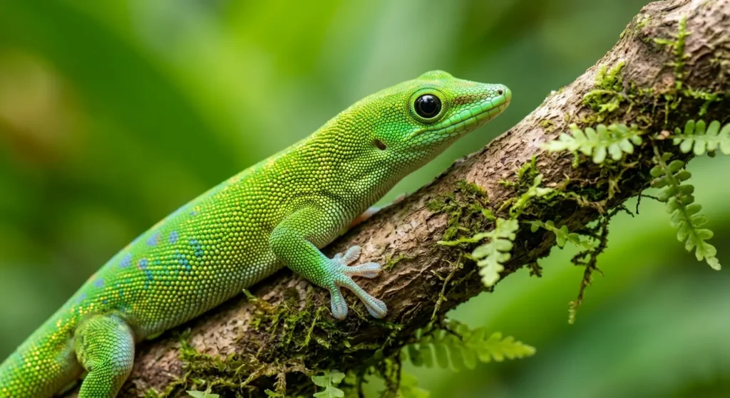 Active adult Gold Dust Day Gecko, the better beginner choice over Giant Day Gecko