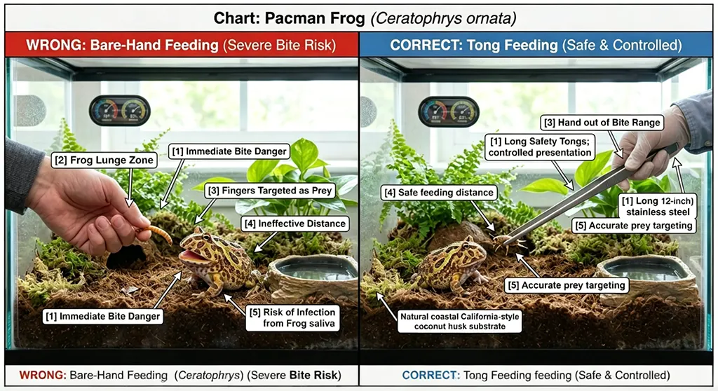 dangerous pacman frog teeth bite mistakes fingertip wound first aid in CA apartment