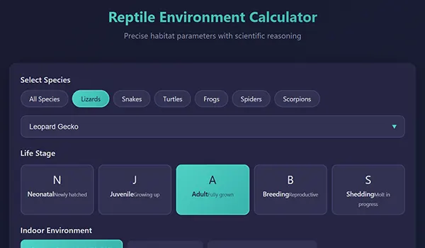 Advanced reptile environmental micro-climate checker verifying hotspot temperature humidity and UVB gradient husbandry standards