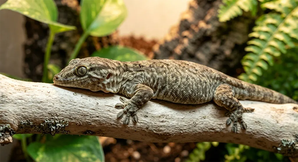 Healthy adult female Fish Scale Gecko showing ideal body condition for breeding.